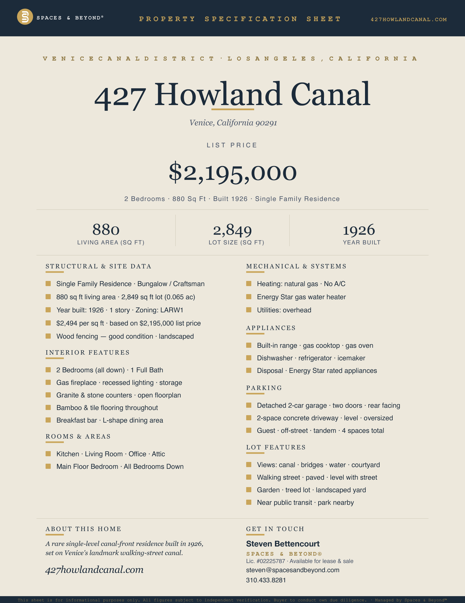 For Sale — Full Property Specification Sheet preview