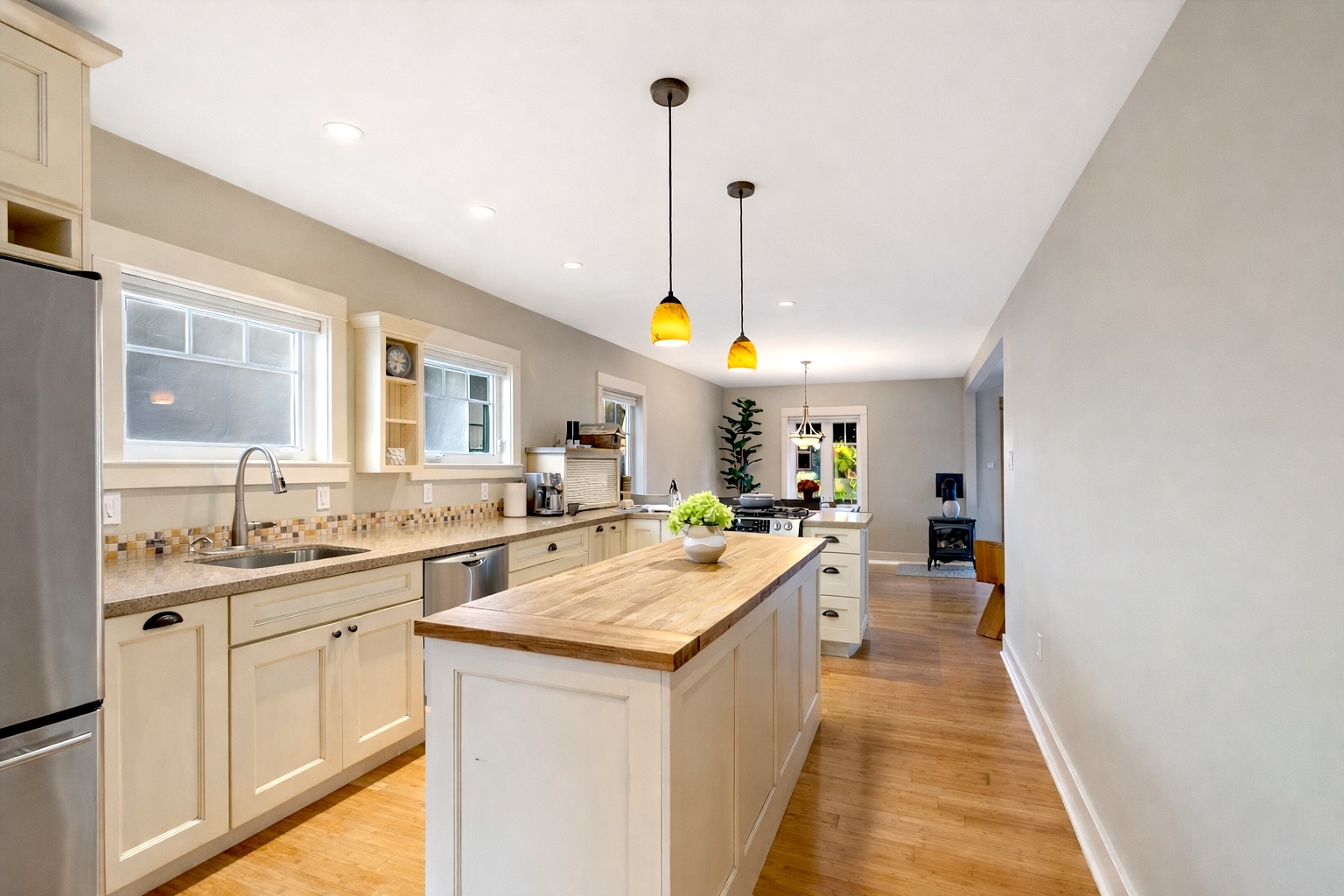 Kitchen — gas range, stainless appliances